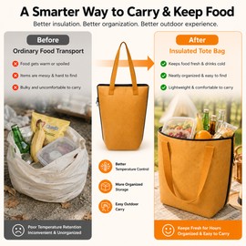 Insulated Picnic Cooler Bag for Outdoor Food Storage – Large Thermal Tote for Camping, BBQ & Travel Meals