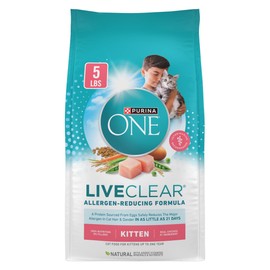 Purina ONE LiveClear Allergen-Reducing Dry Kitten Food Formula with Real Chicken As The Number One Ingredient - 5 lb. Bag