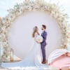 7.2 FT White and Pink Round Backdrop Cover Circle Arch