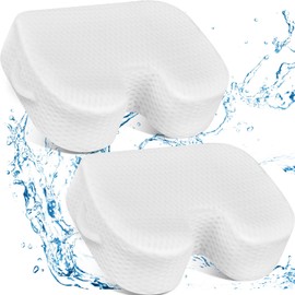 Tinideya Hot Tub Booster Seat for Adults Portable Hot Tub Seat Washable 4D Air Mesh Weighted Hot Tub Pillow with Powerful Non Slip Suction Cups for Bathtub Spa Indoor Outdoor (2 Pcs)