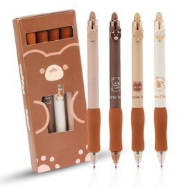 TEKONDA Pack of 4 Erasable Rollerball Pens with Eraser Pens Erasable Blue Ballpoint Pen 0.5 mm Ballpoint Pen Refill for School Home Office