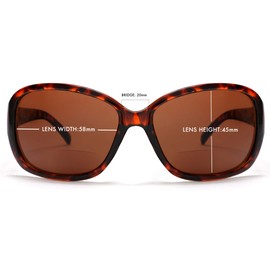 SAMBA SHADES Women's Bifocal Sun Readers Fashion Square Sunglasses with Tortoise 3.50 Power