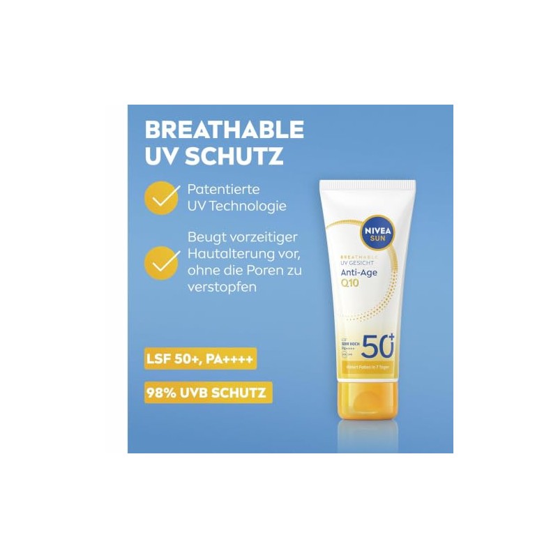 NIVEA SUN Sun Protection with SPF 50+, Firming Face Sun