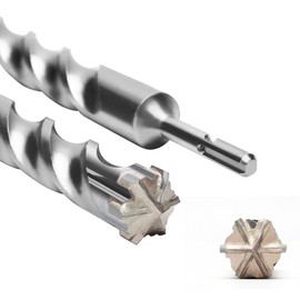 SDS Plus Drill Bit 30 mm x 260 mm with 6 Carbide Cutting Edges, Concrete Drill Ideal for Drilling in Stone, Natural Stone, Concrete, Brick Masonry Concrete Drill Bit