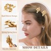 6 Pack Gold Flower Hair Clips for Girls, Small Hair