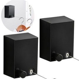 Maxgeen 2pcs Tendedero Retráctil Pared,Tendederos Retráctil de Acero Inoxidable de 4.2 Metros,hasta 20kg en la Pared,Sin Taladrar,para Interior y Exterior,Balcón,Patio,Baño