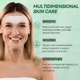 Bellifluous Zornesfalte Pflaster, 12 Stück Anti Falten Pflaster Reinigende Feuchtigkeitsspendende und Aufhellende Gesichtstape Gegen Falten Mask, Stirnfalten Glätten Reduzieren Feine Linien