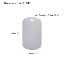 MECCANIXITY Metal Blank Tags Stamping, Silver Blank Dog Tags DIY Engraving Blank Tags for Pet Dog ID Tags, Pendant Decoration, Craft Tags, Pack of 20