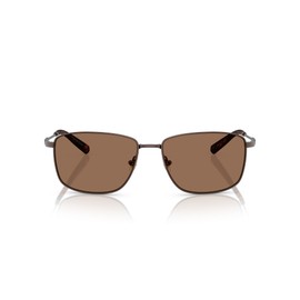 Brooks Brothers Men's BB4069 Rectangular Sunglasses, Matte Bronze/Dark Brown, 58 mm