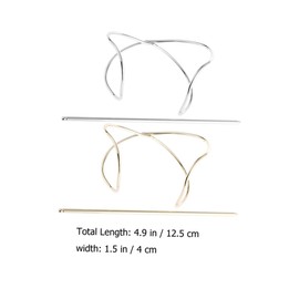 FRCOLOR 2pcs Vintage Metal Hairpins with Stick Gold and Silver Hair Clips for Women Elegant Bun Holders Comfortable and Secure Hair Accessories Hairstyle