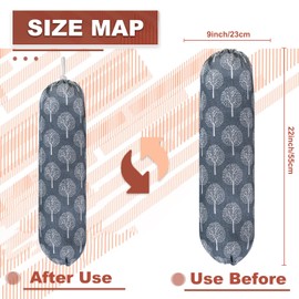 Plastic Bag Holder,Wall Mount Plastic Bag Organizer,Washable Large Grocery Bag Storage Dispenser,Shopping Bags Carrier ​for Home Kitchen Travelling,Free Adjustment with Drawstring,Banyan tree, 22x9"