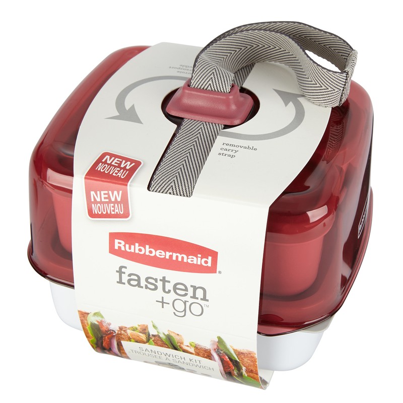 Rubbermaid Fasten + Go Sandwich Kit, Marsala, 4-Piece Set