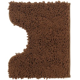 Poligono Microfiber Bathroom Rug, Pile Mat, U-shaped WC Mats 40X50 cm, Soft, Non-slip, BROWN