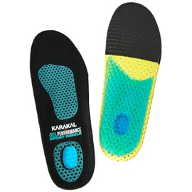 Karakal Insole Sports Insole, Black/Yellow, Size 44-45