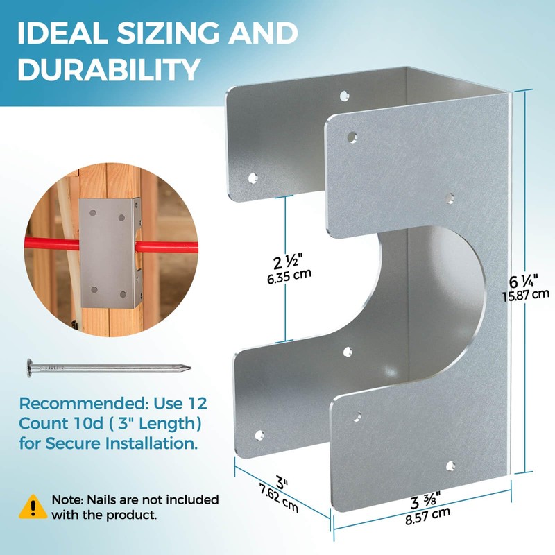 UPVONT Stud Shoes for Double 2X Studs, 16-Gauge Galvanized Stud
