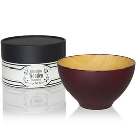Echizen Lacquerware Soup Bowl, Bitter Colors, Wooden Soup Bowl, 1 Guest, Gift Box, Grape (Red), Made in Japan
