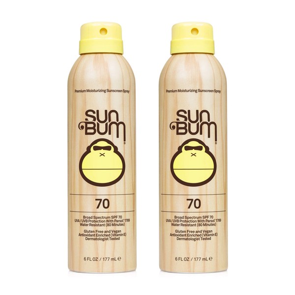 Sun Bum Sun Bum Original Spf 70 Sunscreen Spray Vegan and Reef Friendly (octinoxate & Oxybenzone Free) Broad Spectrum Moisturizing Uva/uvb Sunscreen With Vitamin E 2 Pack