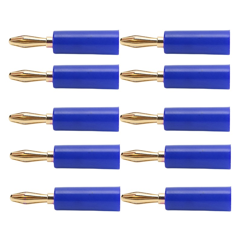 10PCS Banana Plugs 4mm Audio Jack Connector Solderless Six Blade