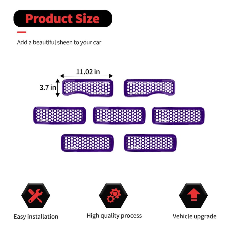 Front Grille Mesh Inserts Grill Decoration Exterior Accessories Compatible with