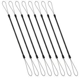 Mabor 8Pcs Pen Leash, Plastic Elastic Tether Lanyard for Tethering Touch Pens to Touchscreen Clipboard Black Retractable Anti-Lose Coil Spring Leash Stylus Lanyard Cord