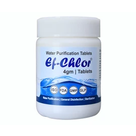 Ef-Chlor 4gm Overhead & Underground Tank Water Purification Tablets - General Disinfection and Sterilization - 1 Tablet Purifies 1000L Drinking Water 20 Tablets Jar for 20000 Liters Water Purification