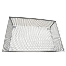 HAHIYO Stackable Mesh Tray Cup 9 x 6 x 2 inches Sturdy Container for Desk Drawer Organizer Collection for Home Office School kitchen Soft Foam Feet No Sharp Edges 1 Pack Silver