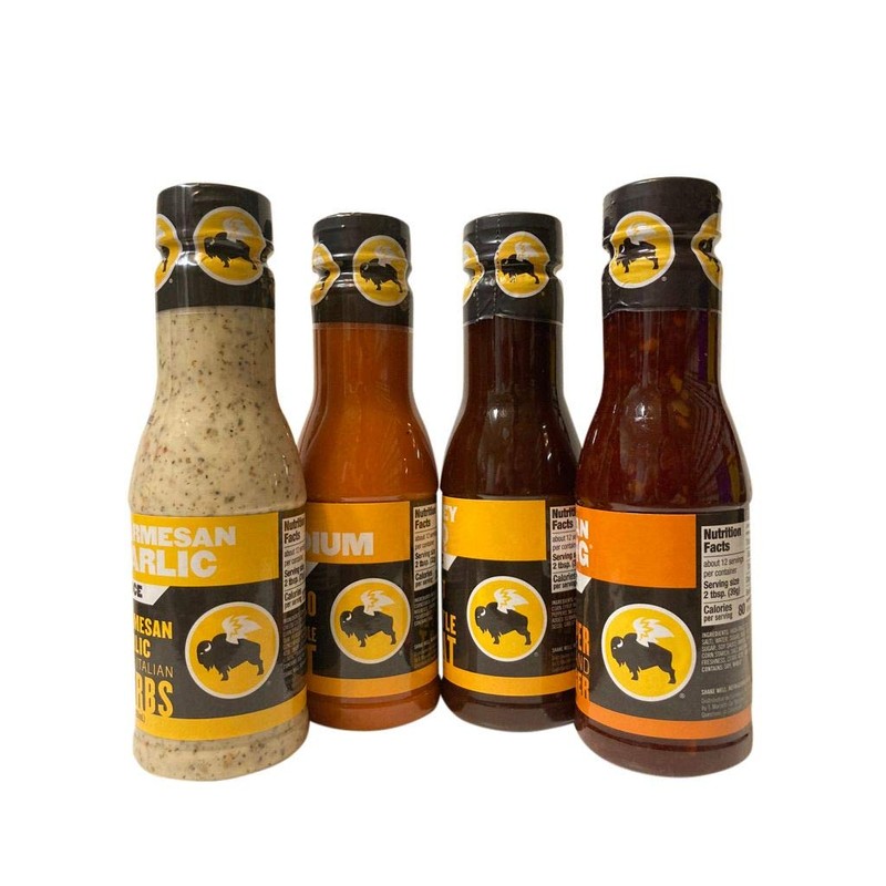 Buffalo Wild Wings Milder Variety Bundle: Parmesan Garlic, Medium, Honey