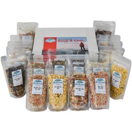 Harmony House Backpacking Soup and Chili Kit (Unseasoned) – 18 Count Variety Pack, Resealable Zip Pouches, For Cooking, Camping, Emergency Supply and More