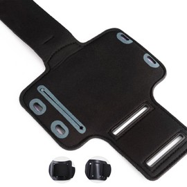 DFVmobile - Professional Cover Neoprene Waterproof Armband Wraparound Sport with Buckle for MAXCOM SMART MS457 (2018) - Black