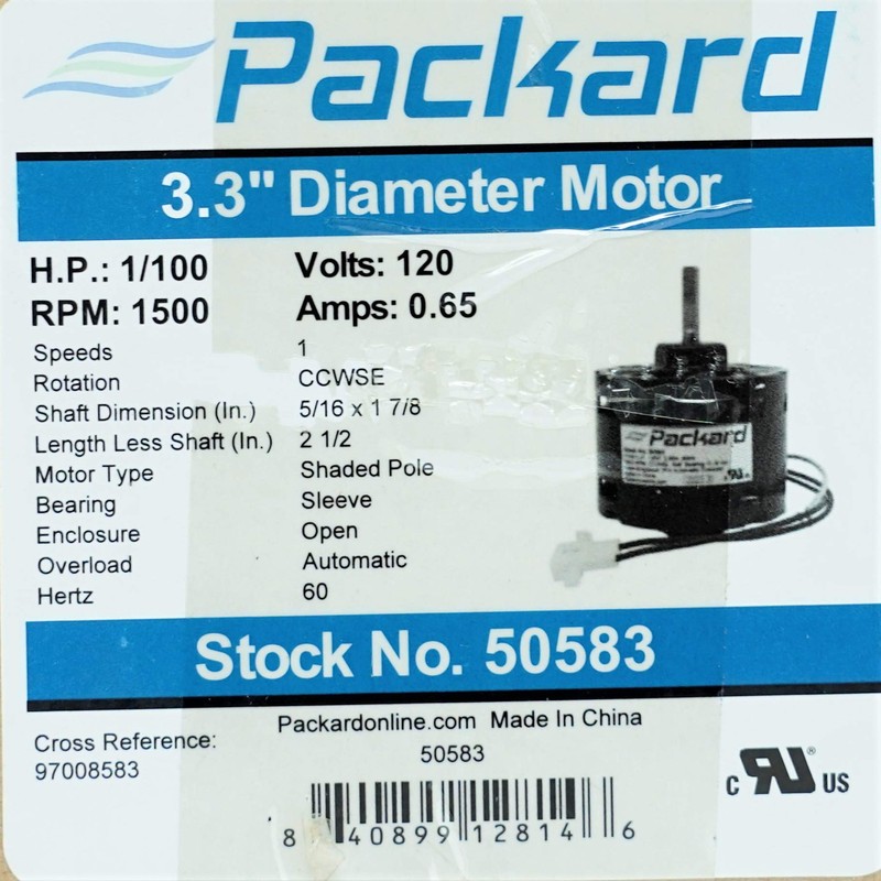 Packard 50583 Bathroom Exhaust Vent Fan Motor Replacement for Broan