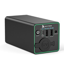 RoyPow Banco de energía portátil de 30 W PD con Enchufe de Encendedor de Cigarrillos de Voltaje Constante de 12 V 10 86.58 WH USB C Banco de energía para portátil, batería de 18 W QC y 12 V de