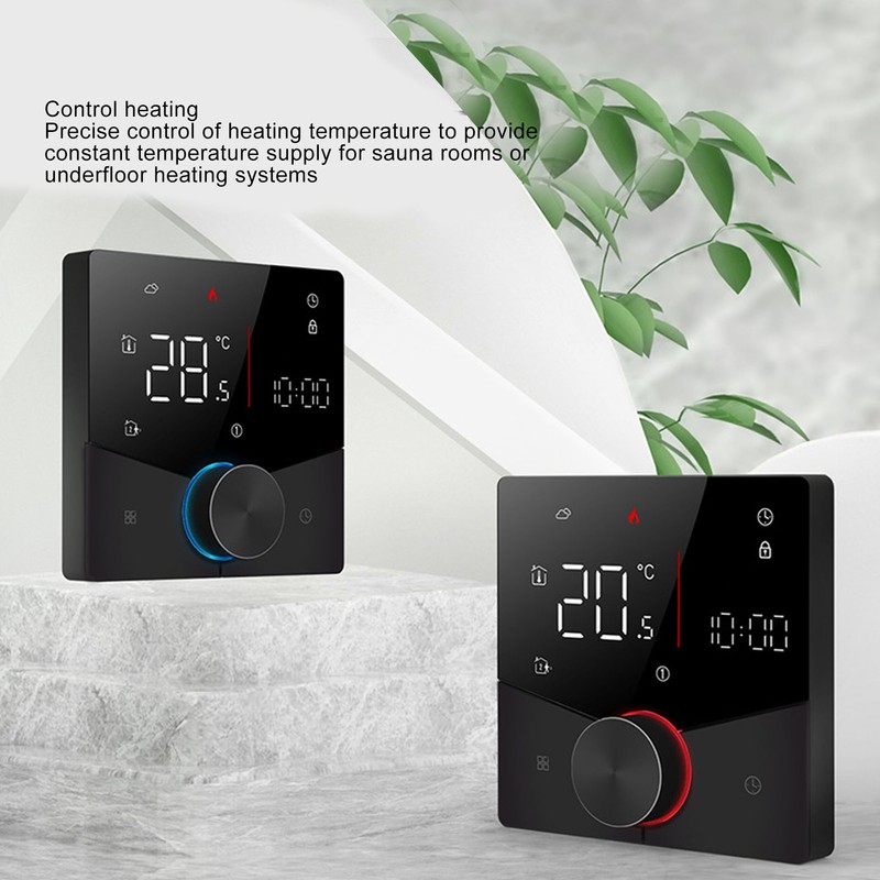 Thermostat ABS Black Smart Programmable WiFi Digital Touchscreen LCD Color