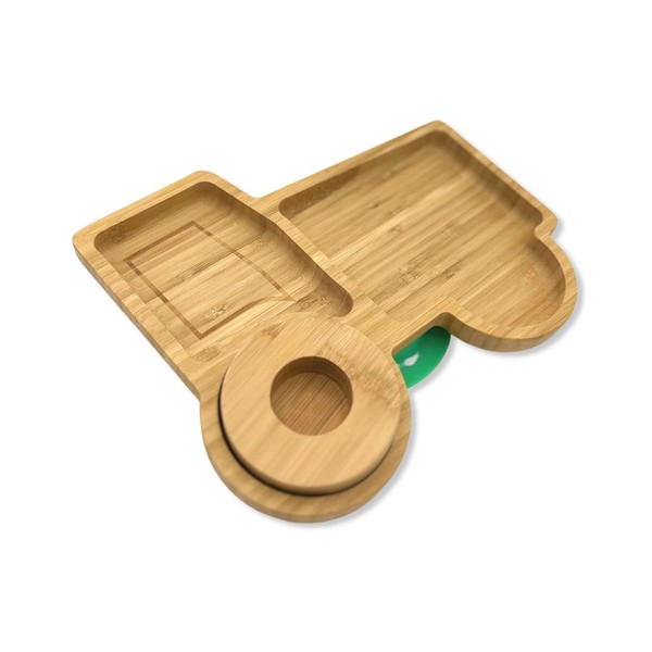 Bubba Bear Baby Toddler Bamboo Suction Plate (Tractor)
