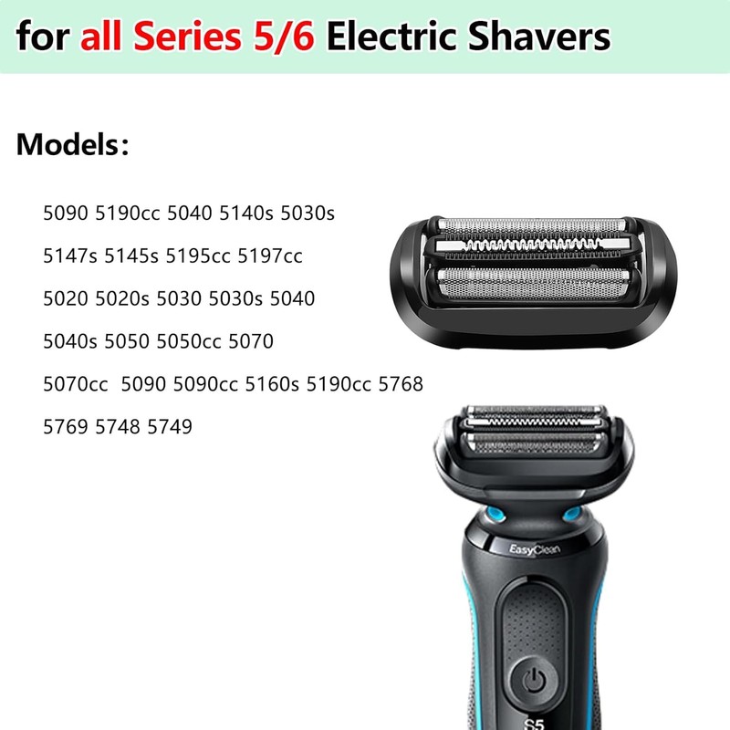 2-Pack Series 5 Series 6 53B Shaver Replacement Head Compatible