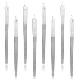 Kifmurase 8 Pcs Diamond Deb Nail Files with Sharp Pointed Tip, Double Sided Metal Nails File for Natural Nails, Stainless Steel Nail Dresser Buffering Files Tools for Salon Home Manicure Pedicure