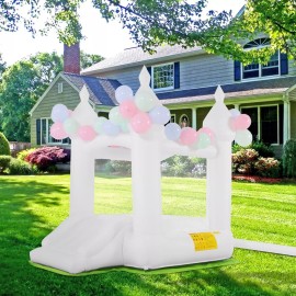 Unbranded Kids Inflatable Bounce House w/Blower, Bouncy Castle w/Slide for Wedding Party