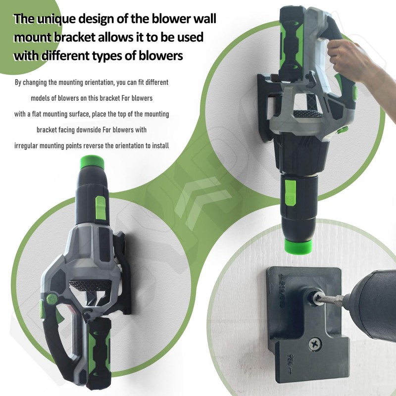 Leaf Blower Wall Mount Bracket with Battery Holders for EGO