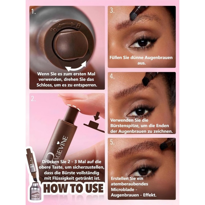 Pack of 2 Brow Lifting Set, 3D Eyebrow Pencil, Quick