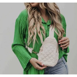 Pretty Simple Brand New Cream Cloth Crossbody Small Purse