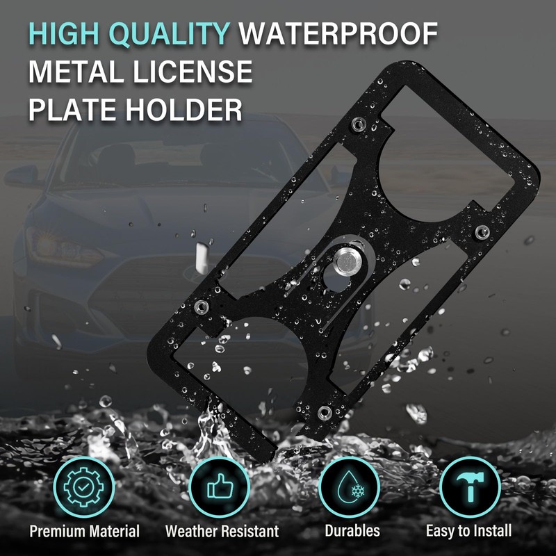 No Drill Front Bumper License Plate Mount Compatible with Hyundai