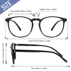 Przene Paquete de 3 Gafas de Bloqueo de Luz Azul para Mujeres/Hombres, Gafas de Ordenador Redondas Retro, Antitensión Ocular/Uv/Deslumbramiento, Gafas para Juegos. Estándar Negro/Cristal/Rosa