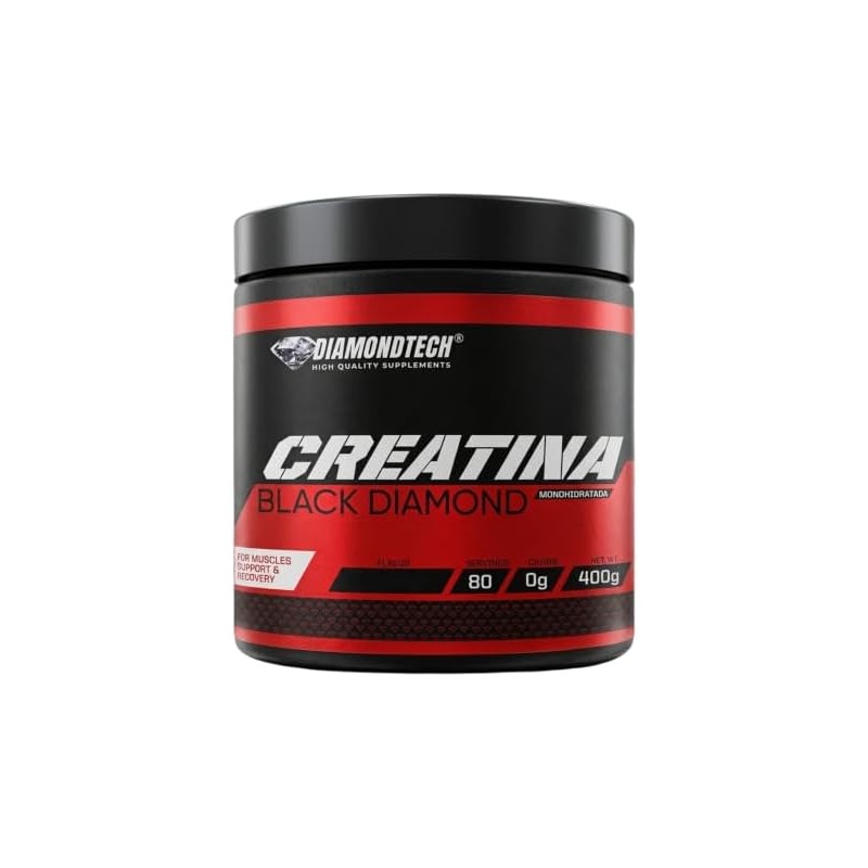Creatina Monohidratada Black Diamond 400grs 80servicios Uva