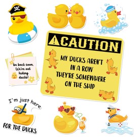 Cosmisun Cruise Door Decorations Magnetic - 8PCS Funny Ducks Themed Cruise Door Ship Decorations Magnets Reusable Cruising Ducks Magnet Stickers for Carnival Ship Cabin Refrigerator Decor