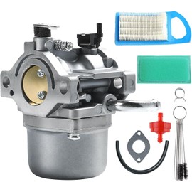 590399 Carburetor Fits for B&S 590399 796077 & Nikki 799245 Lawn Mower Engine Carb Replacement with Gasket, Fuel Line, Filter, Valve Fits 3HP-6.5HP Small Engines