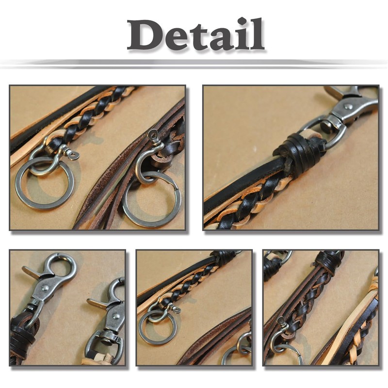 White Fang AZ142 Key Chain, Tassel, Braided Keyring, Leather, Stylish,
