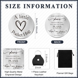 Sureio Pocket Hug Token Long Distance Relationship Keepsake Stainless Steel Double Sided Inspirational Gift with Keychain (Graduation)