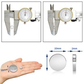 LISOPO Pack of 60 Neodymium Magnets 10 x 2 mm Small Magnets Strong Mini Magnets Magnets for Magnetic Board, Magnets for Notice Board, Magnetic Board, Fridge, Crafts