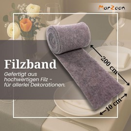 Felt Ribbon Decorative Ribbon Felt Grey 10 x 200 cm Table Runner Decoration Crafts