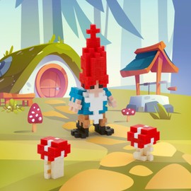 PLUS PLUS Gnome - 3D Puzzle Fantasy Figures Building Block Set Tube, Mini Interlocking Pieces - Fun Stem Toys for Kids