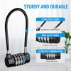 Newest 4 Digit Combination Padlock, Resettable Padlock with Steel Cable